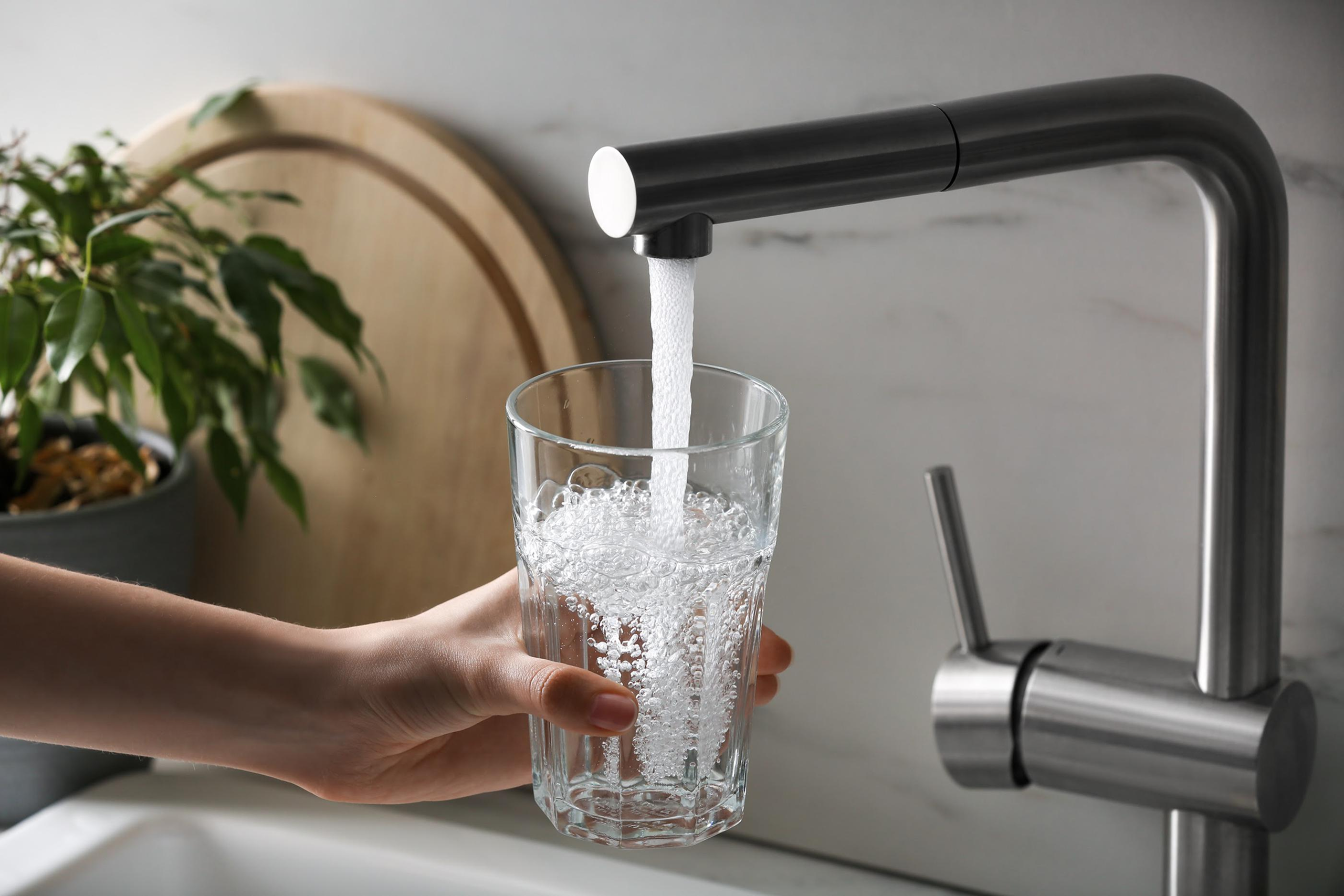 Drinking water from glass