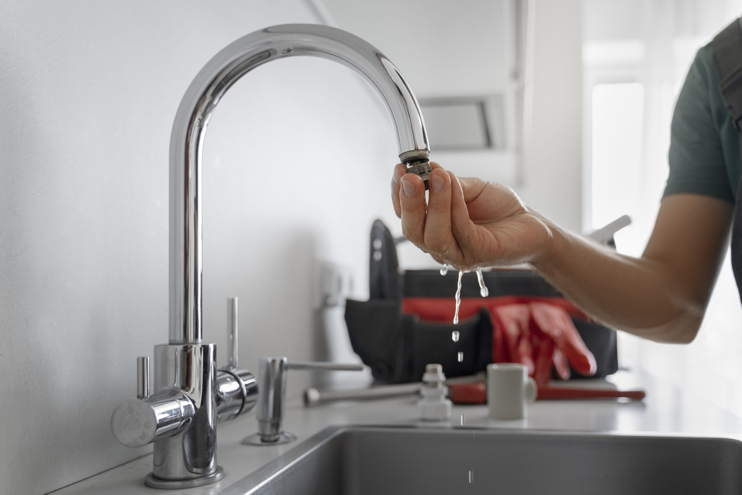 Man working as a plumber