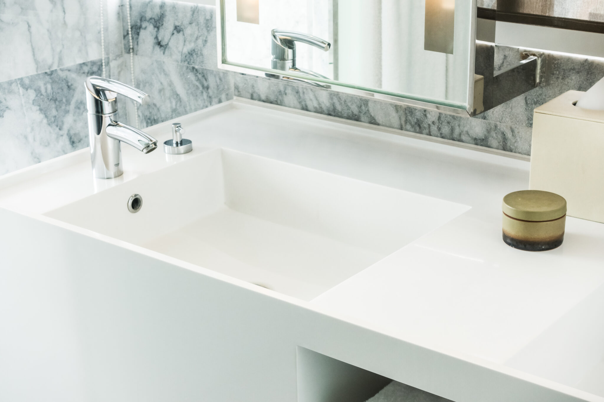 Faucet and Sink decoration in bathroom interior